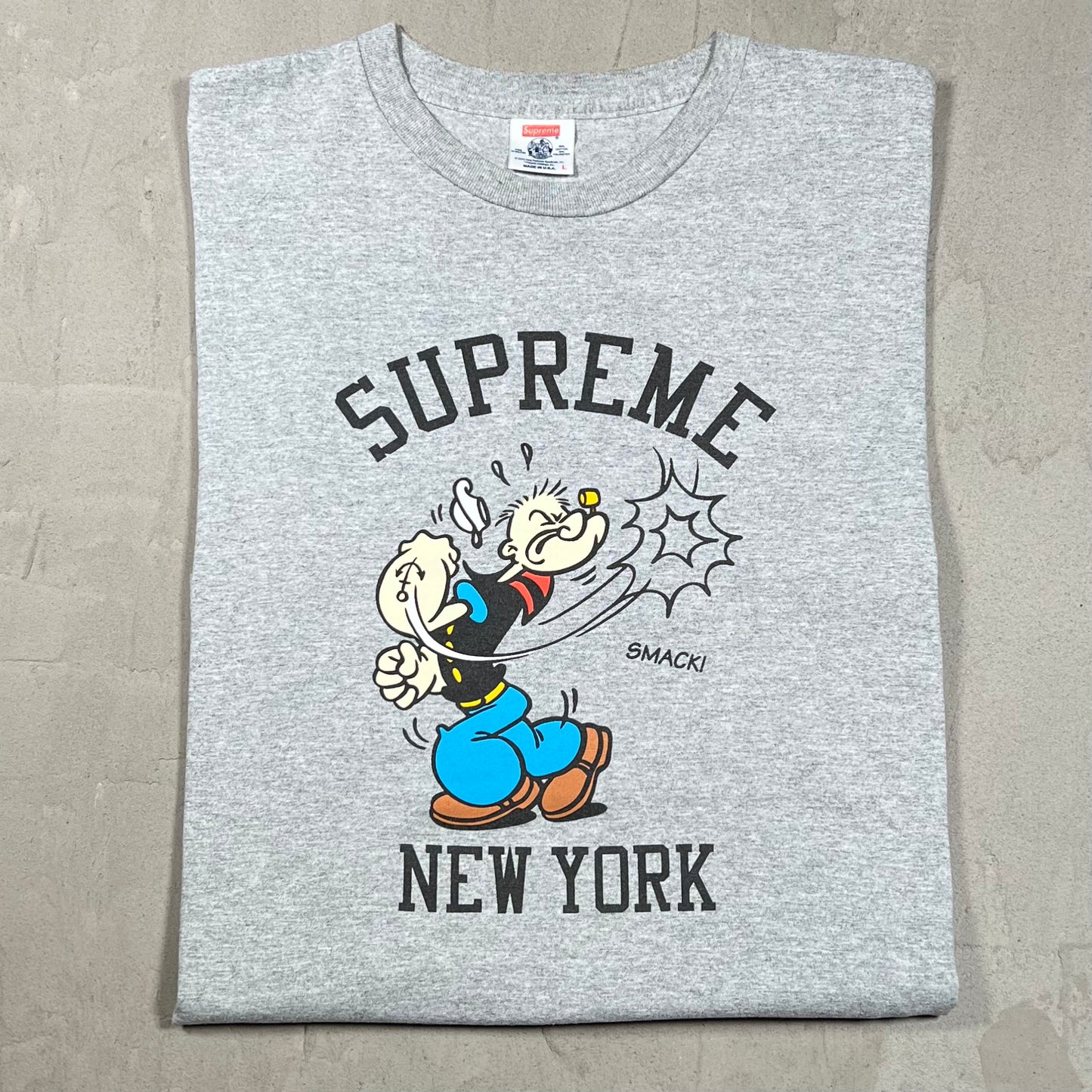 2010 Supreme Popeye Grey Tee Size Large USED x18145
