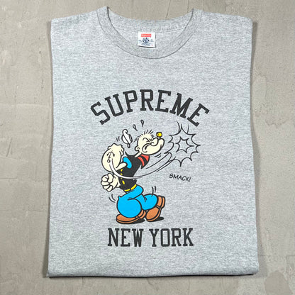 2010 Supreme Popeye Grey Tee Size Large USED x18145