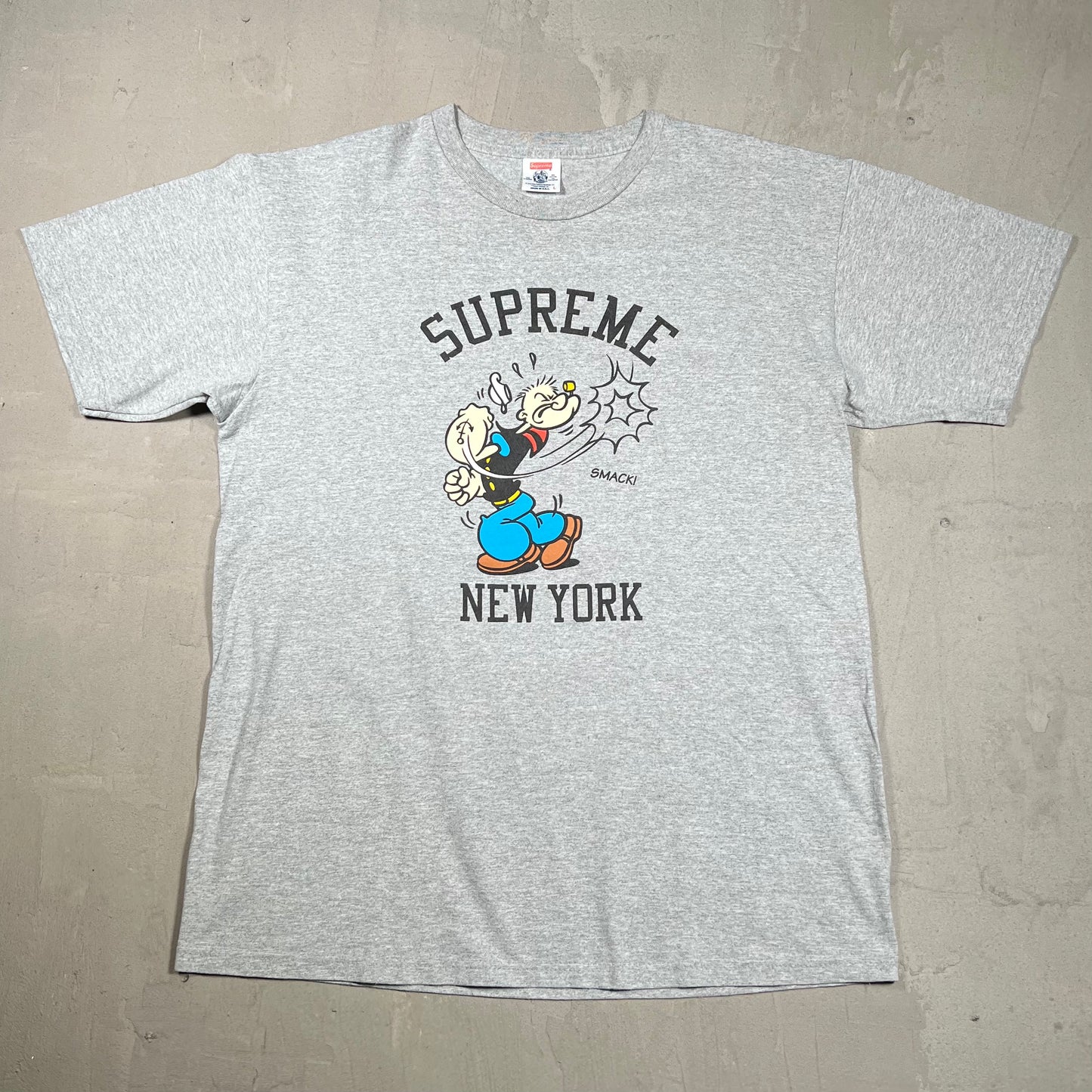 2010 Supreme Popeye Grey Tee Size Large USED x18145