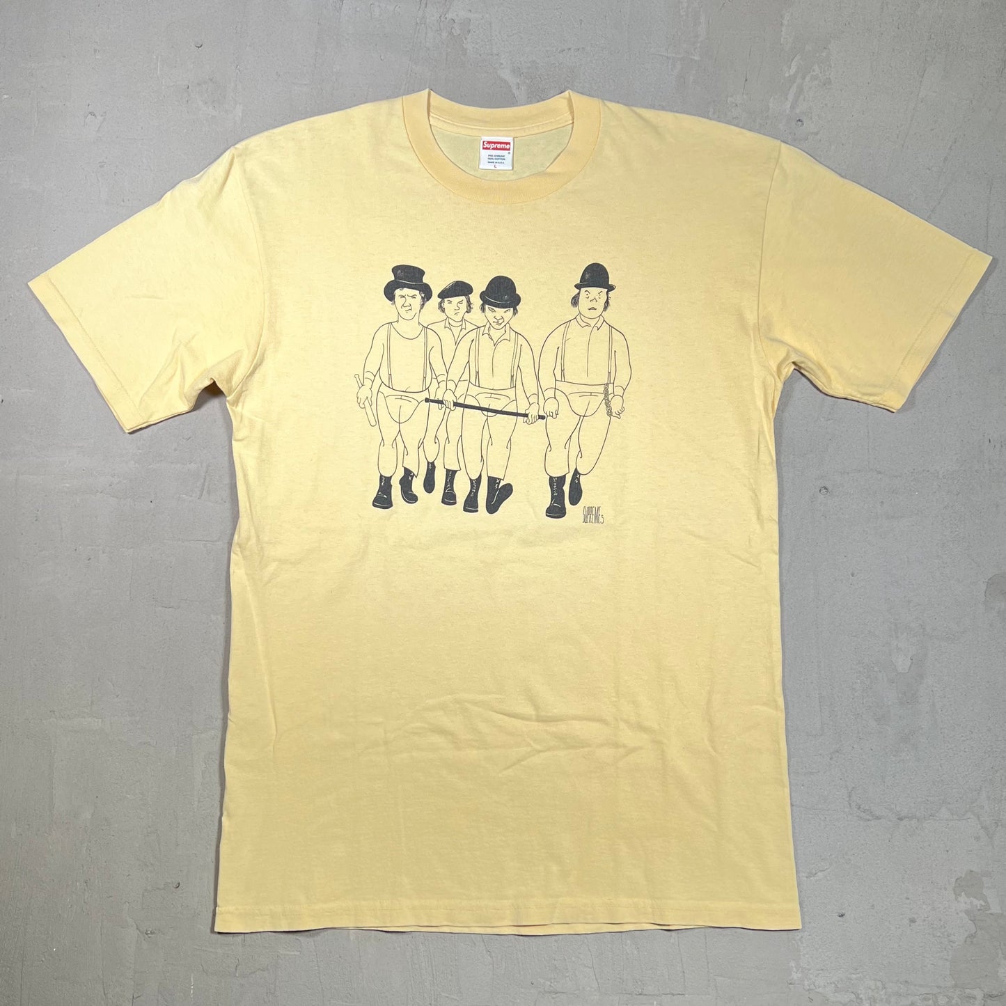 2003 Supreme A Clockwork Orange Yellow Tee Size Large USED x18136