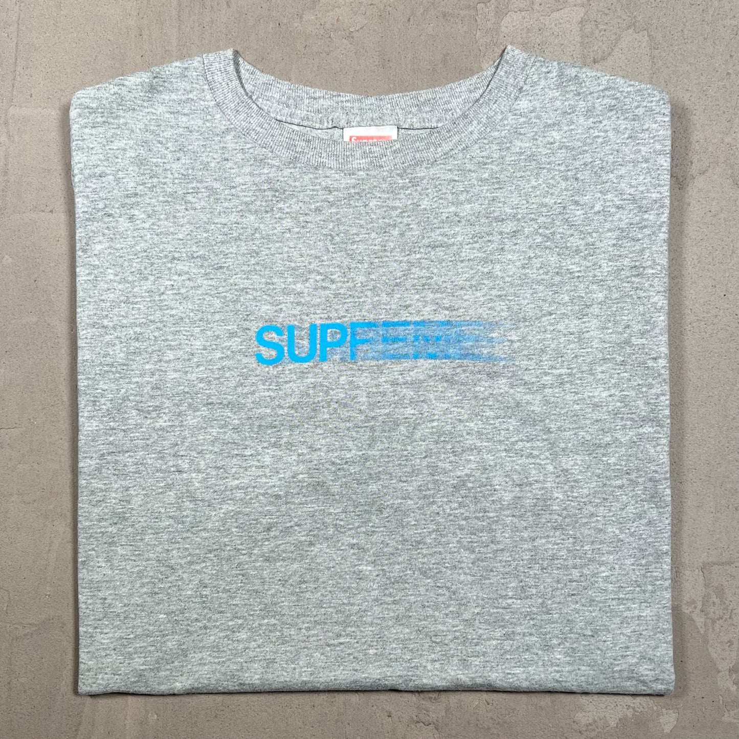 1998 Supreme Motion Logo Grey Box Logo Tee Size Medium USED x18139