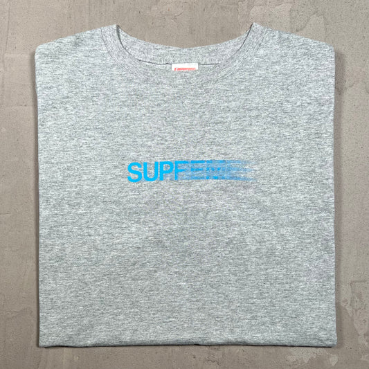 1998 Supreme Motion Logo Grey Box Logo Tee Size Medium USED x18139