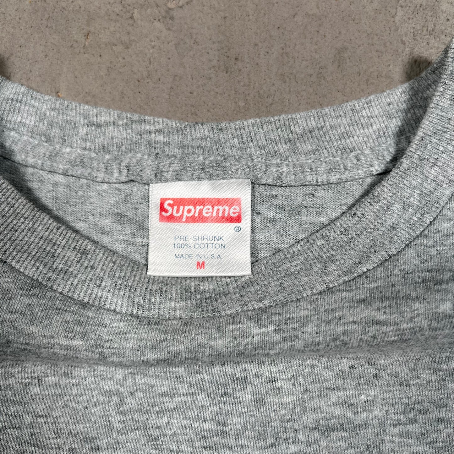 1998 Supreme Motion Logo Grey Box Logo Tee Size Medium USED x18139