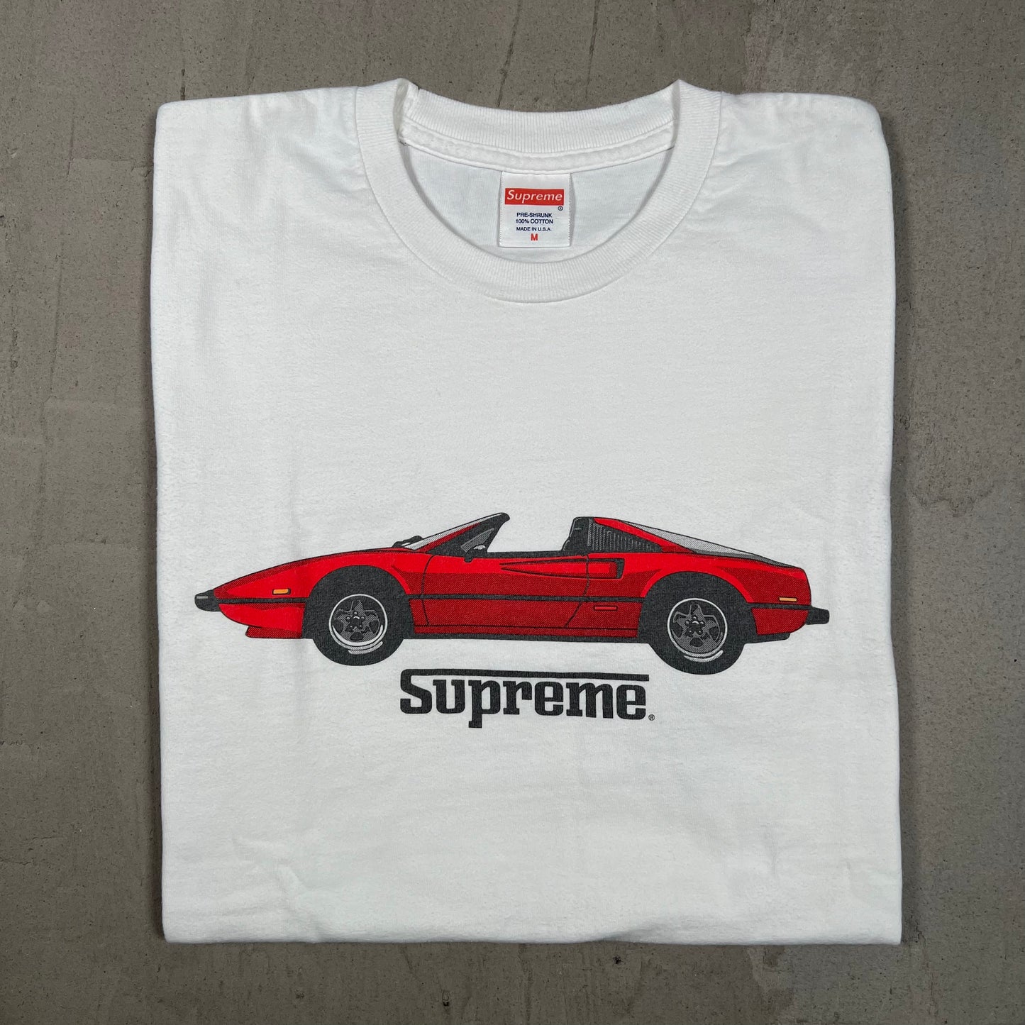 2013 Supreme GT Ferrari White Tee Size Medium USED x18140