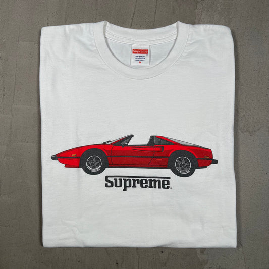 2013 Supreme GT Ferrari White Tee Size Medium USED x18140