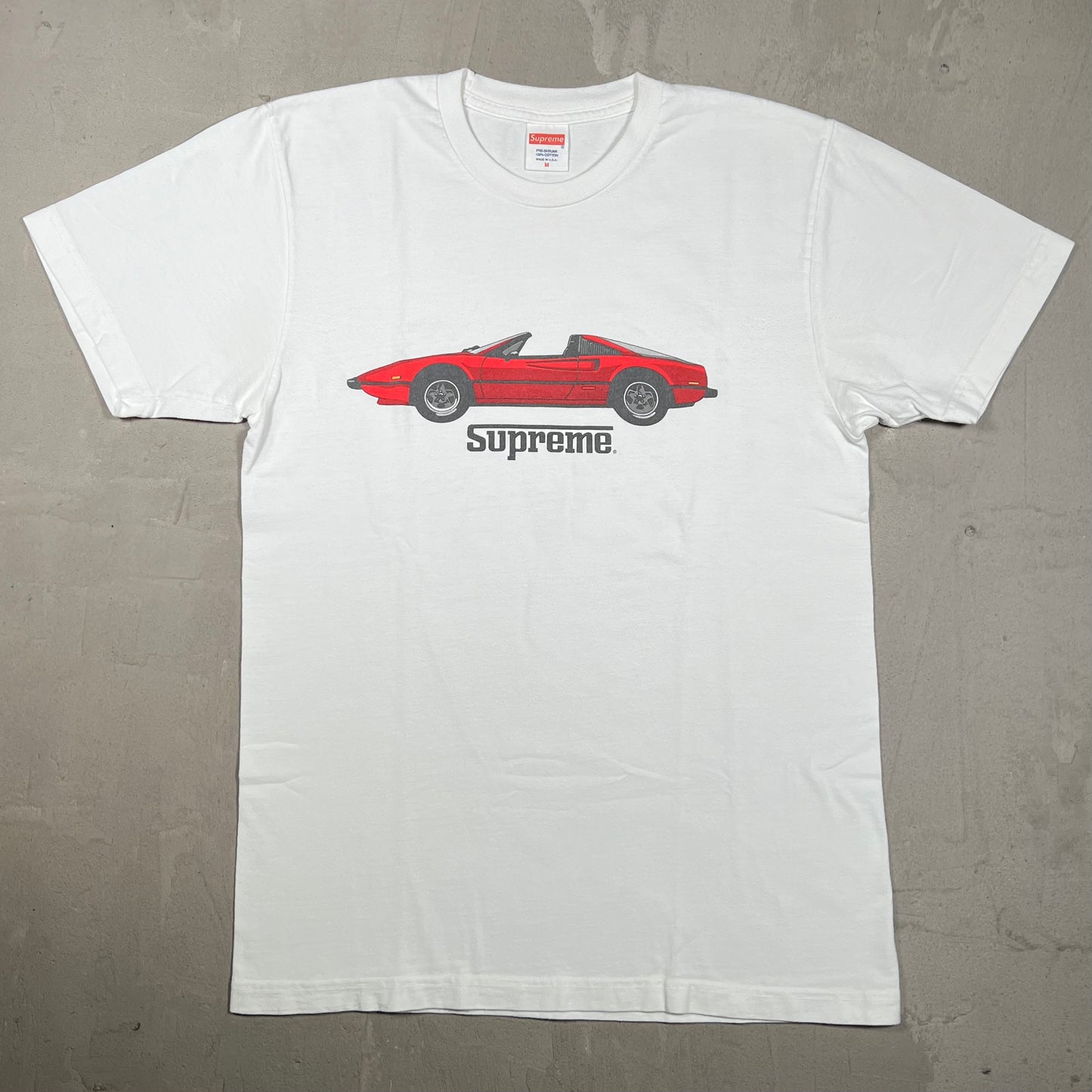 2013 Supreme GT Ferrari White Tee Size Medium USED x18140