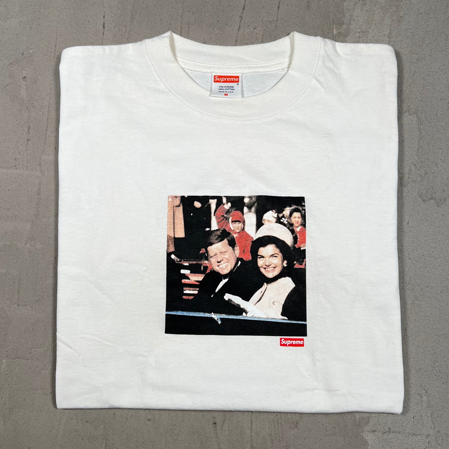 2008 Supreme JFK Photo White Tee Size Medium USED x18142