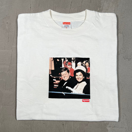 2008 Supreme JFK Photo White Tee Size Medium USED x18142