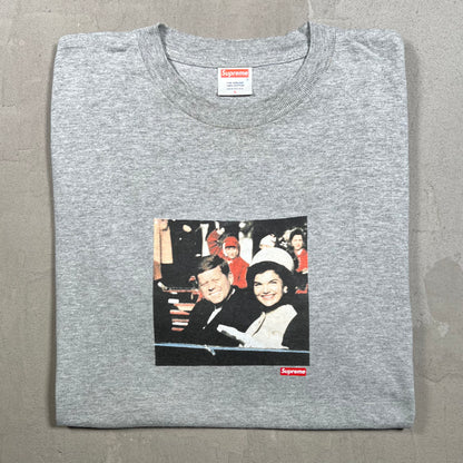 2008 Supreme JFK Photo Grey Tee Size Large USED x18141