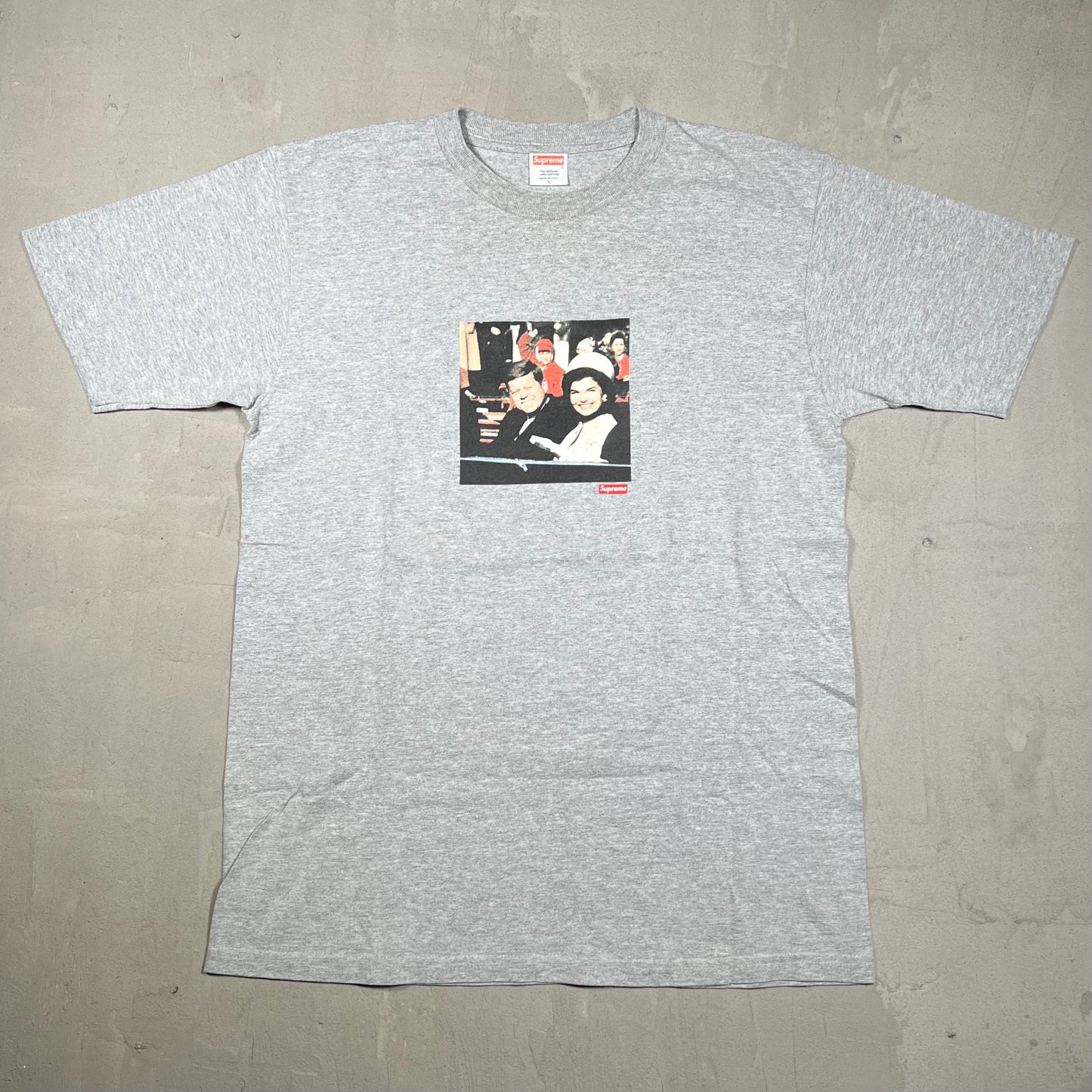 2008 Supreme JFK Photo Grey Tee Size Large USED x18141