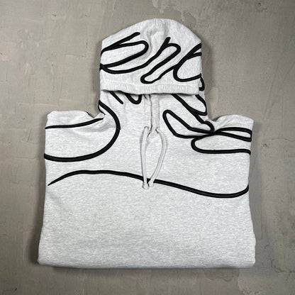 Supreme Shoulder Script Heather Grey Hoodie (2025) Size Large USED x18013