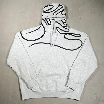 Supreme Shoulder Script Heather Grey Hoodie (2025) Size Large USED x18013