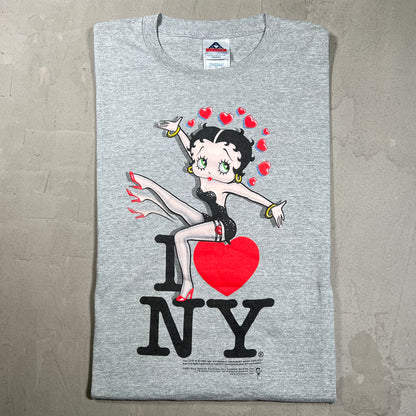 2002 Betty Boop I Heart NYC Grey Tee Size XL USED v19908