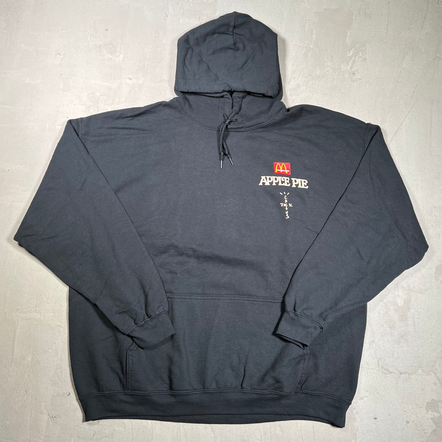 Travis Scott Cactus Jack McDonalds Apple Pie Hoodie Black Size Large NEW x18187