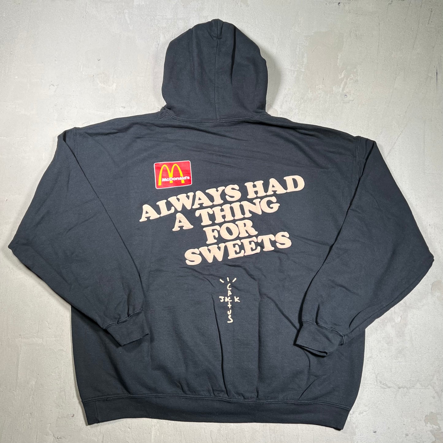 Travis Scott Cactus Jack McDonalds Apple Pie Hoodie Black Size Large NEW x18187