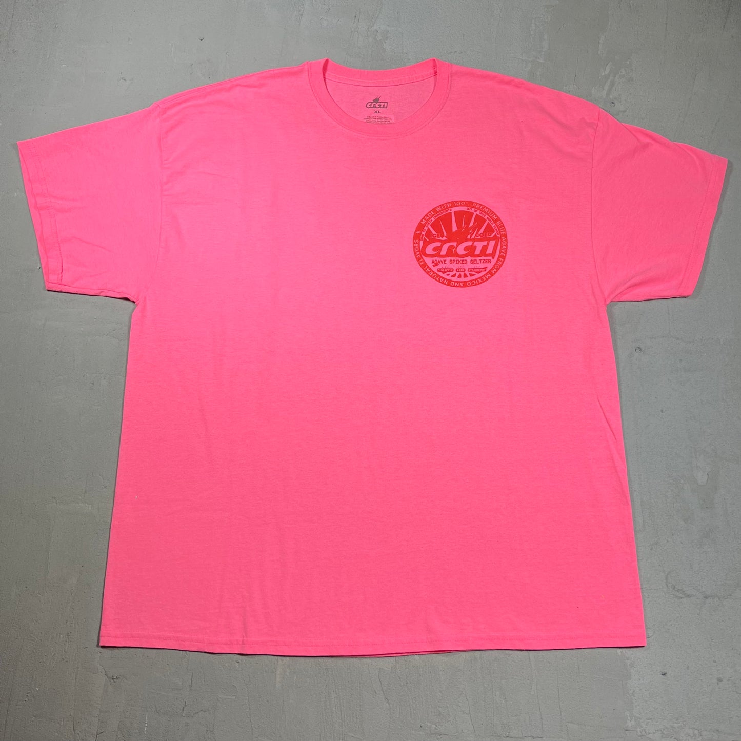 Travis Scott Cacti Seltzer Hot Pink Tee Size XL USED x18180
