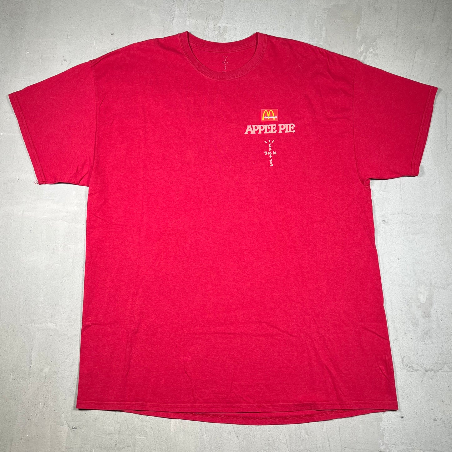 Travis Scott McDonald Apple Pie Red Tee Size XL USED x18178