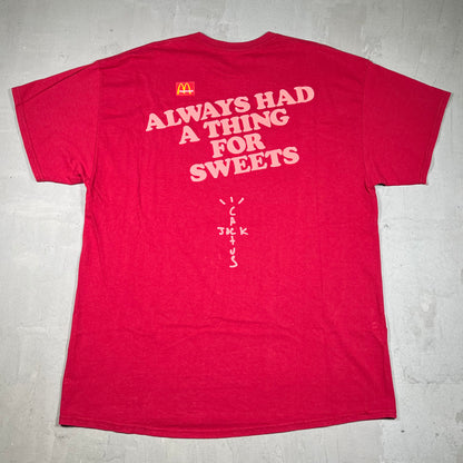 Travis Scott McDonald Apple Pie Red Tee Size XL USED x18178