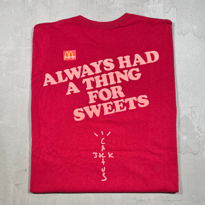Travis Scott McDonald Apple Pie Red Tee Size XL USED x18178