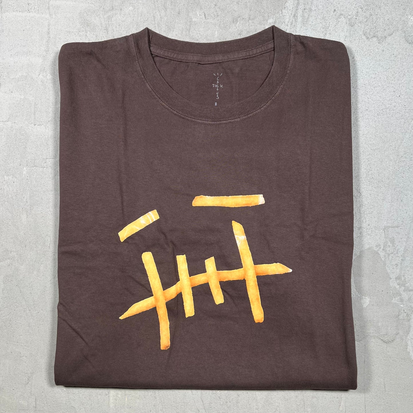 Travis Scott Cactus Jack McDonalds Fries Tee Brown Size Large NEW x18171