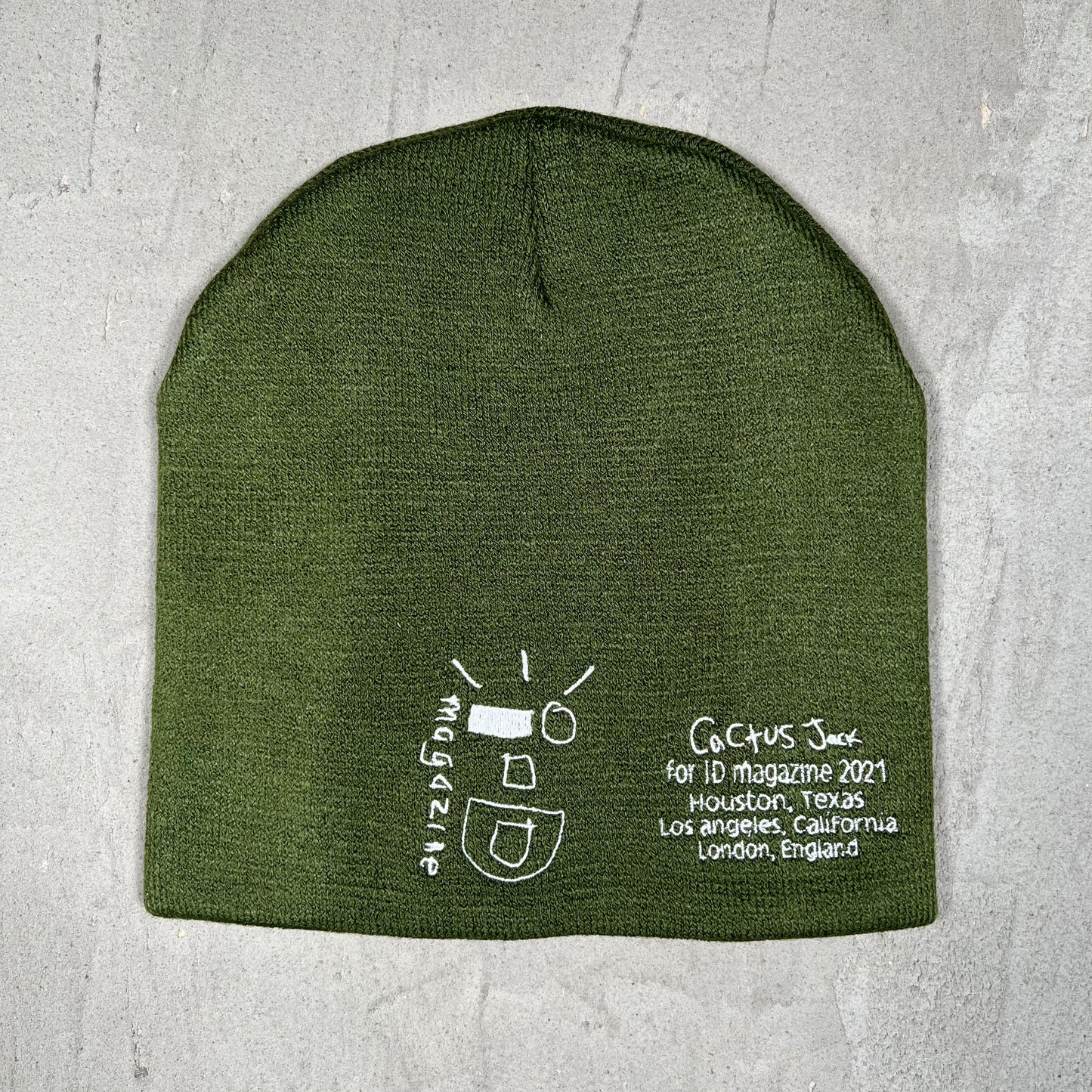 Travis Scott ID Magazine Green Beanie NEW x18150