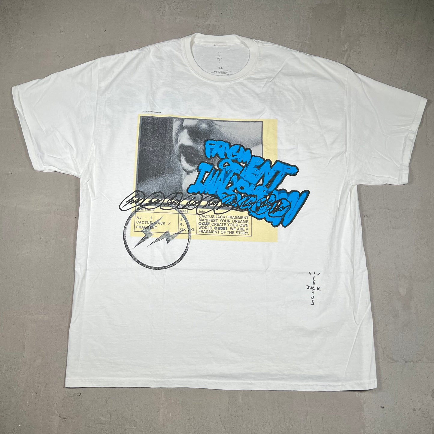 Travis Scott Cactus Jack Fragment Manifest Tee White Size XL NEW x18167