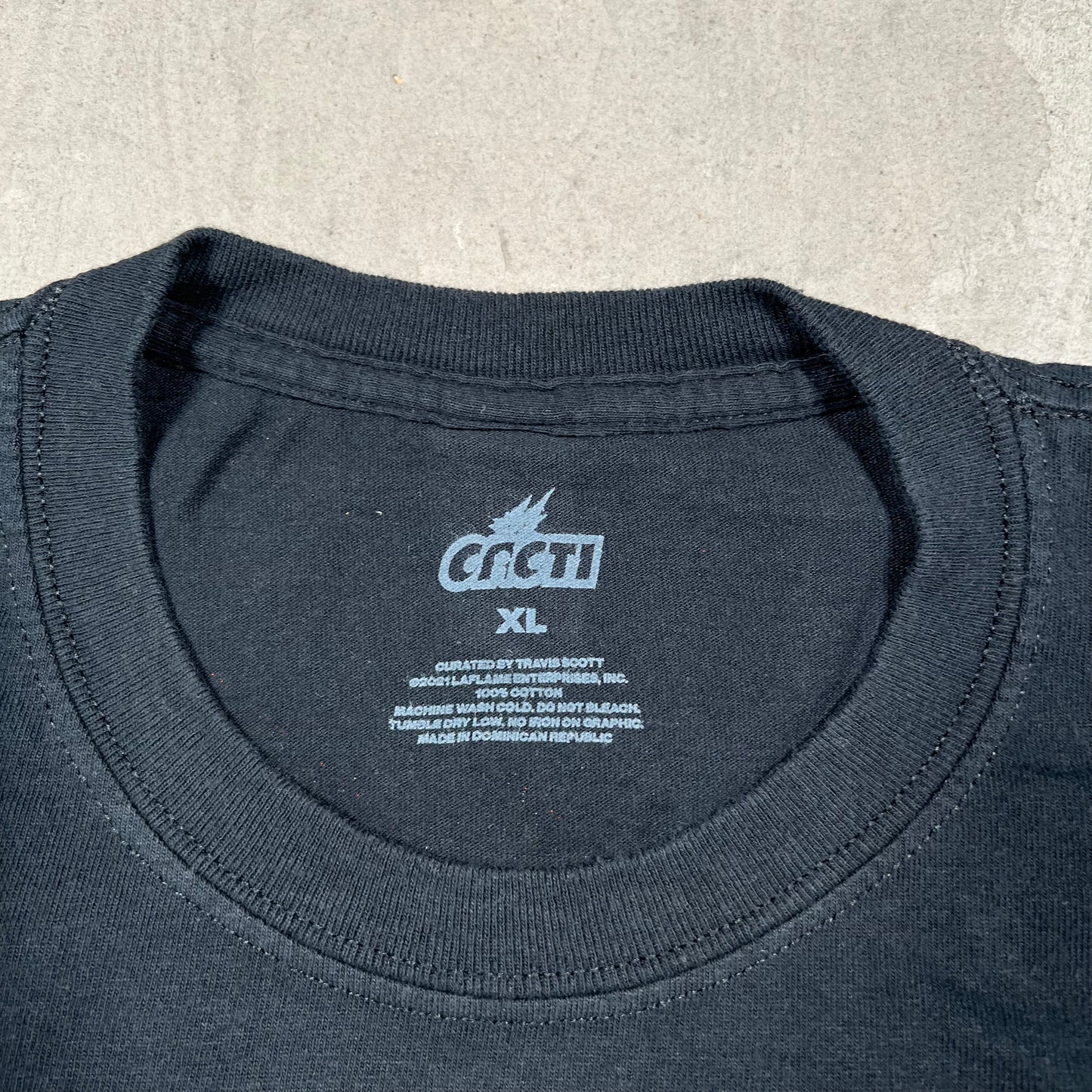 Travis Scott Cacti Down to Earth Tee Black Size XL NEW x18168