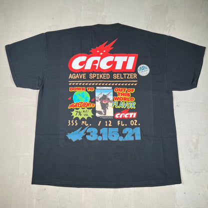 Travis Scott Cacti Down to Earth Tee Black Size XL NEW x18168