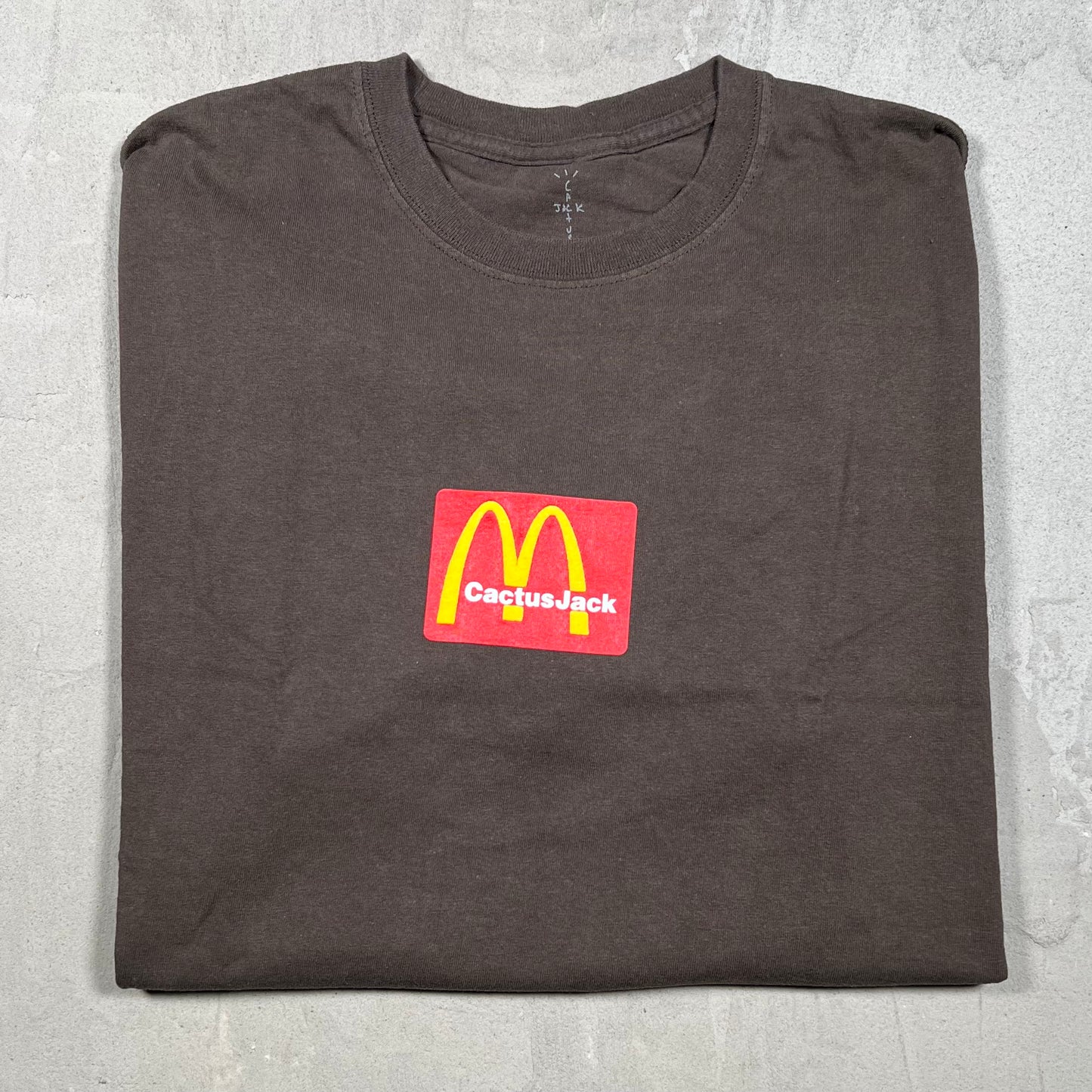 Travis Scott Cactus Jack McDonalds Sesame Tee Brown Size Large NEW x18170