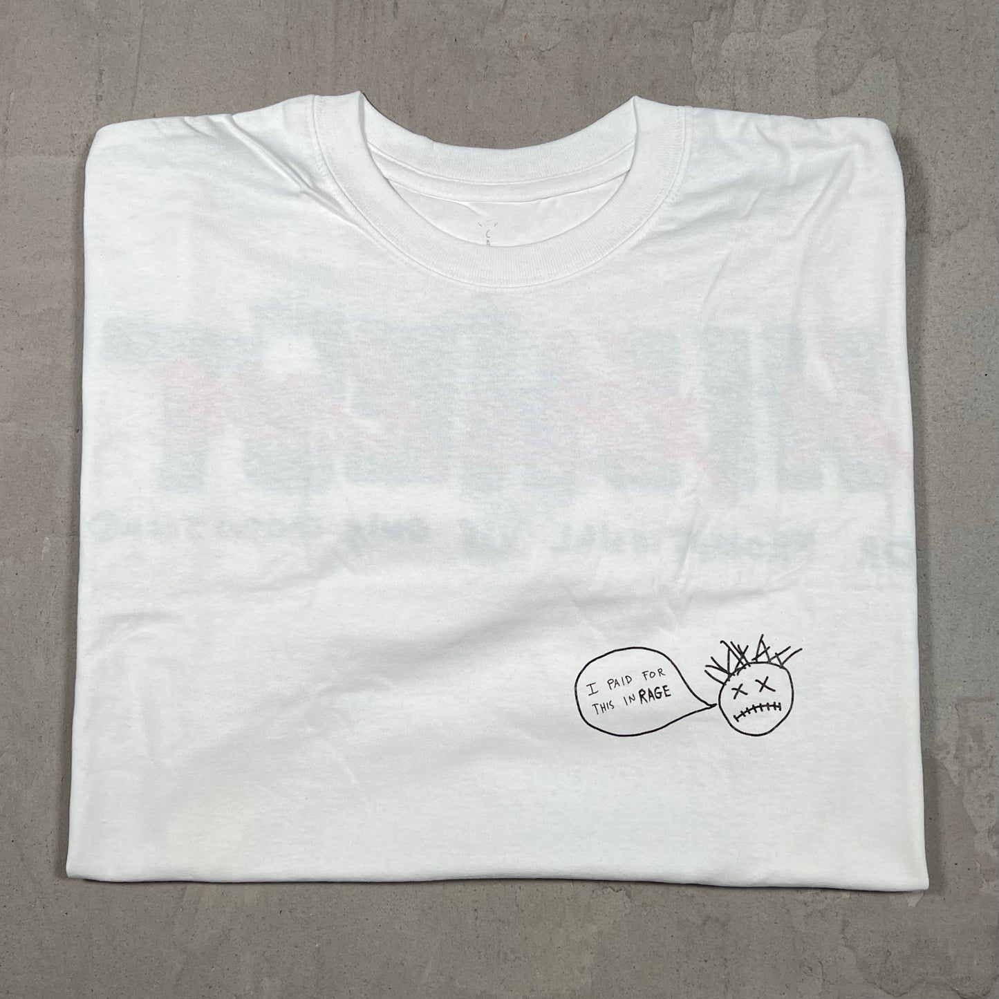 Travis Scott "I Paid For This in Rage" Tee White Size XL USED x18173