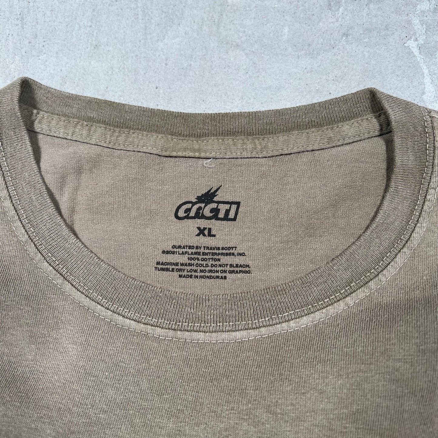 Travis Scott Cacti Down to Earth Tee Tan Size XL NEW x18172