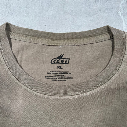 Travis Scott Cacti Down to Earth Tee Tan Size XL NEW x18172