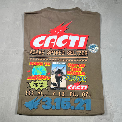 Travis Scott Cacti Down to Earth Tee Tan Size XL NEW x18172