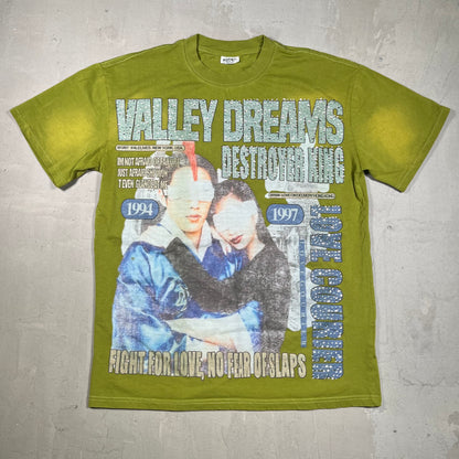 Vale Destroyer Rhinestone Green Tee Size Large USED x18193
