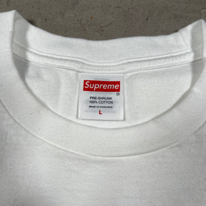 Supreme Arabic Box Logo White Tee Size Large USED x18194