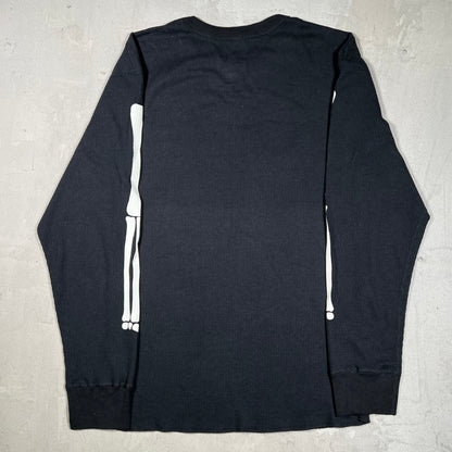 Supreme Hanes Bones Black Thermal Longsleeve Size Large USED x18195
