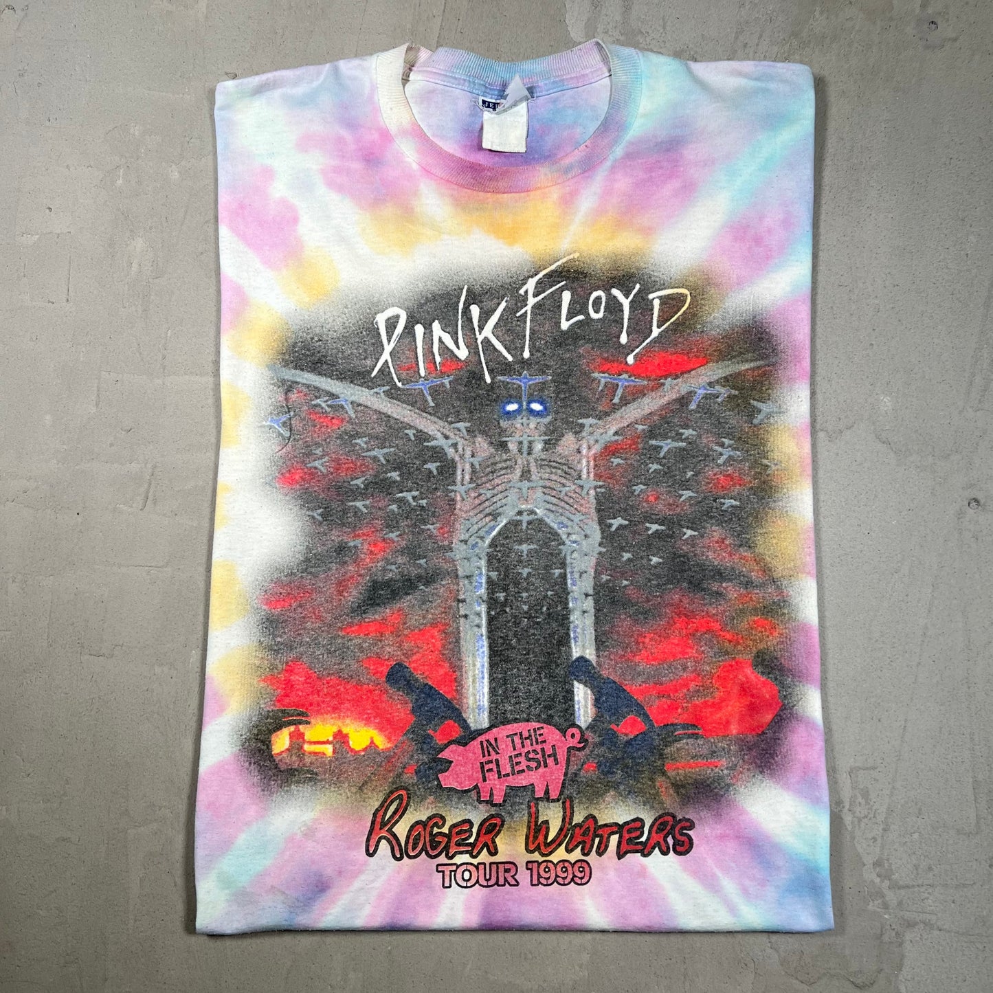 1999 Pink Floyd Roger Waters Tie Dye Tee Size XL USED v19921