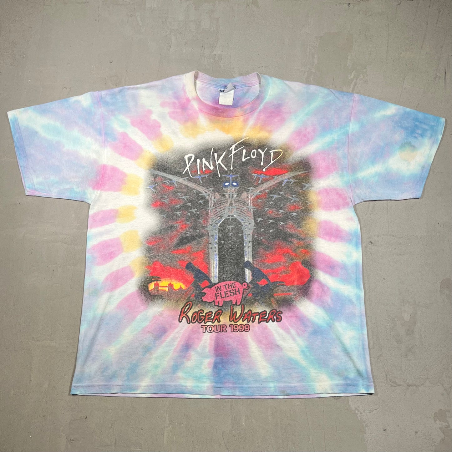 1999 Pink Floyd Roger Waters Tie Dye Tee Size XL USED v19921