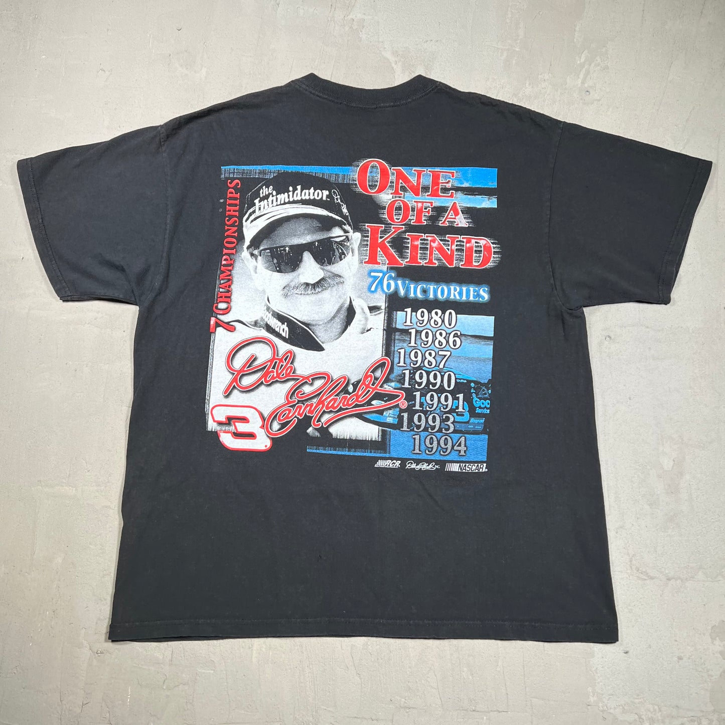 1990s Dale Earnhardt One of A Kind Nascar Racing Black Tee Size XL USED v19922