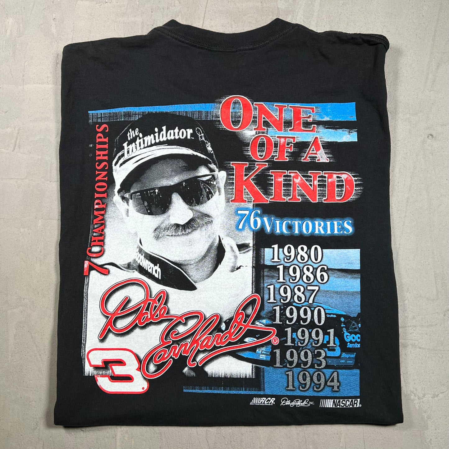 1990s Dale Earnhardt One of A Kind Nascar Racing Black Tee Size XL USED v19922