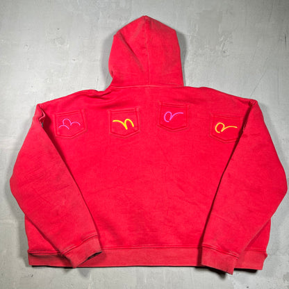 HMDD GV Gallery Raspberry Hills Lychee Red Zip Up Hoodie Size Medium USED x18197