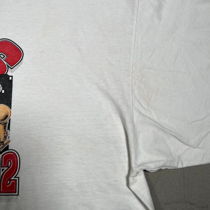 1992 Chicago Bulls "Back 2 Back" White Tee Size XL USED v19649