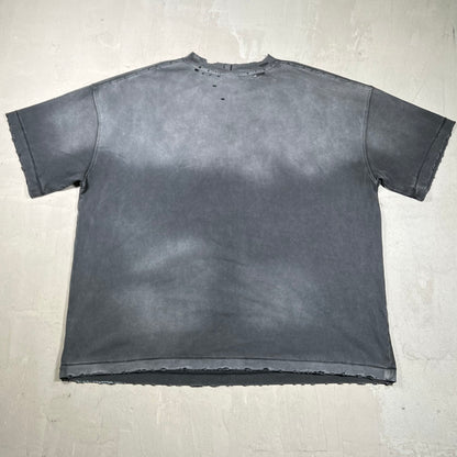 Vale Monster Big Rhinestone Washed Black Tee Size Large USED x18192