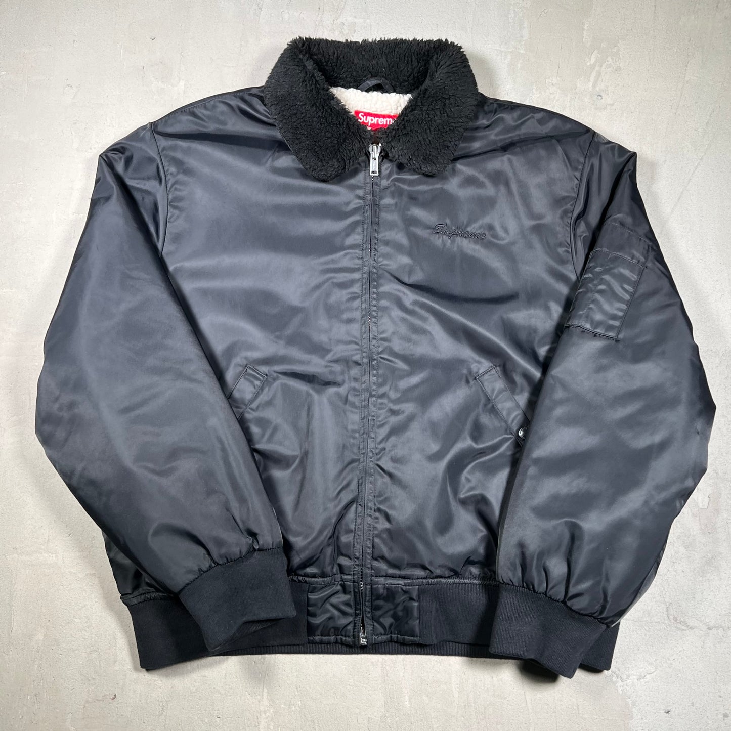 Supreme AOI Nylon Bomber Black Jacket Size XL USED x18148