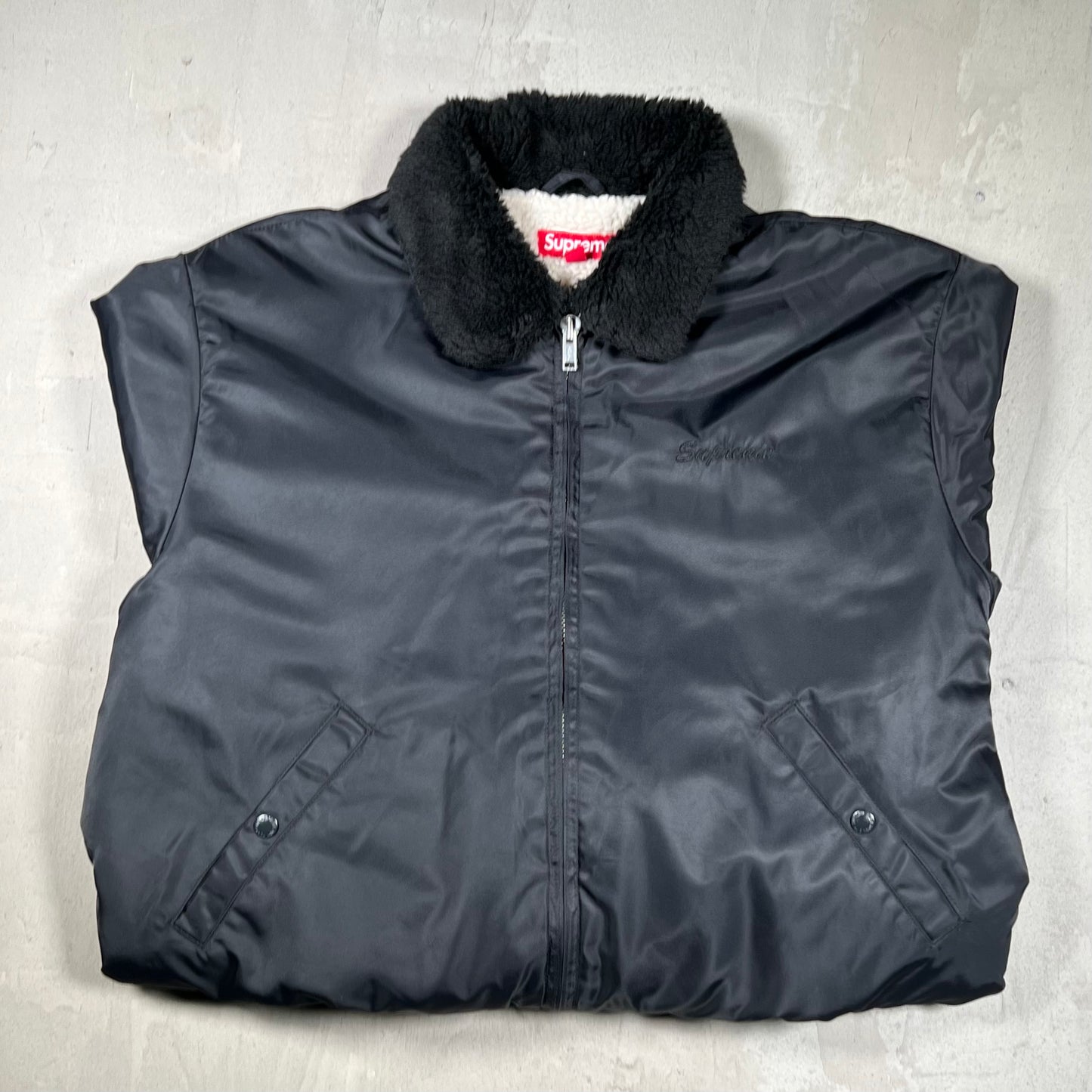 Supreme AOI Nylon Bomber Black Jacket Size XL USED x18148