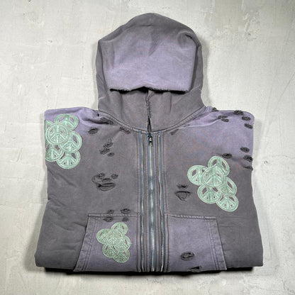 777 Brand Grey/Purple Peace Hoodie Size Medium NEW x18203