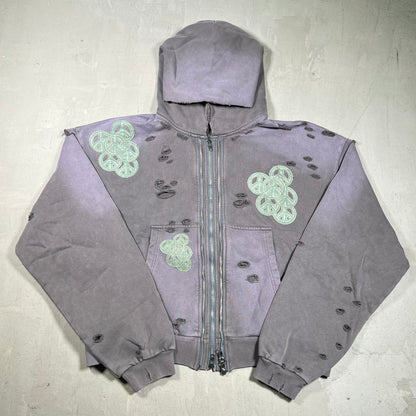 777 Brand Grey/Purple Peace Hoodie Size Medium NEW x18203