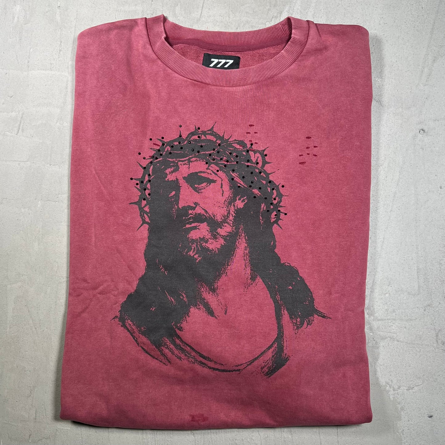 777 Brand Jesus Burgundy Crewneck Size XL NEW x18204