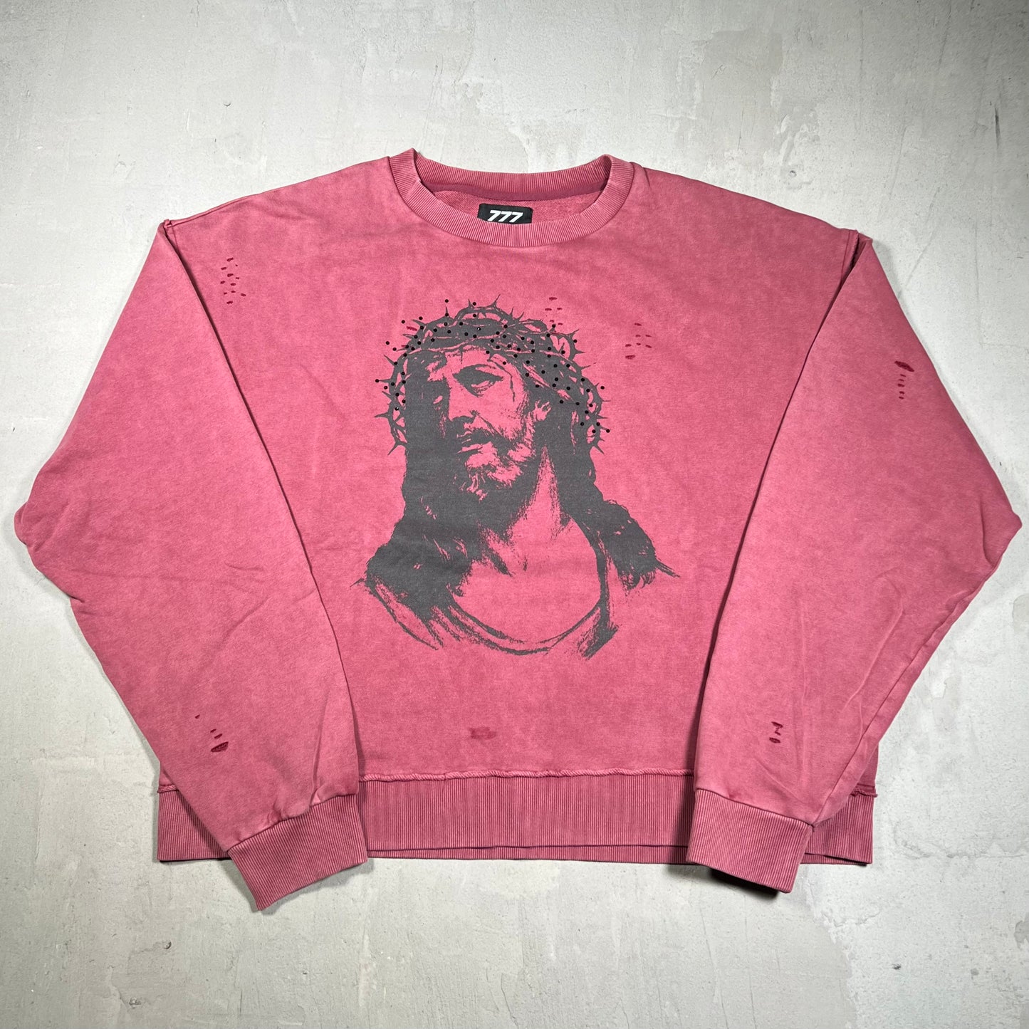777 Brand Jesus Burgundy Crewneck Size XL NEW x18204