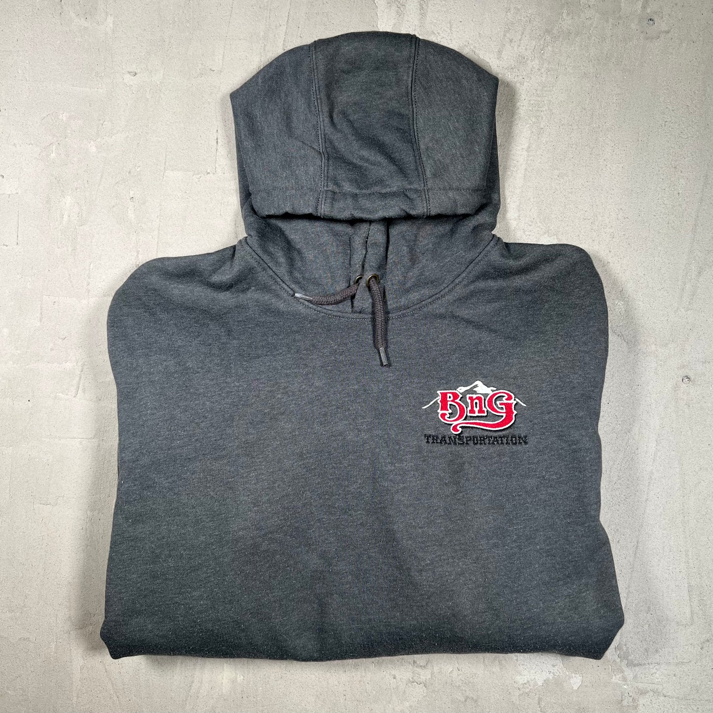 Y2K Carhartt "BNG Transport" Grey Hoodie Size Large USED v19923